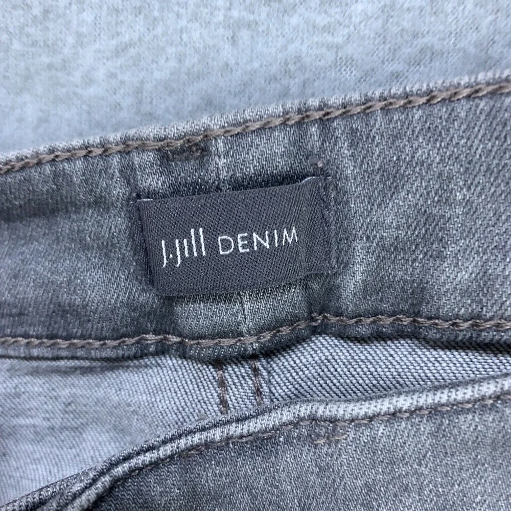 J. Jill Flare Jeans Women 14 Grey Galaxy Wash High Rise Stretch Patch Pocket NWT